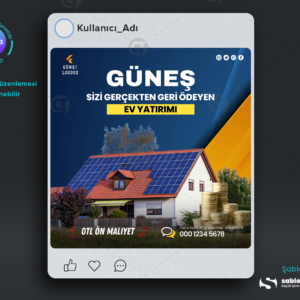 Fotovoltaik Reklamlar İçin Yaratıcı Sosyal Medya Gönderi Tasarımları