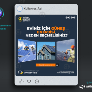 Fotovoltaik Sistemler İçin Dijital Pazarlama Gönderi Şablonları