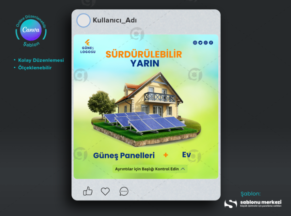 Güneş Enerjisi Dijital Pazarlama Kampanyaları İçin Şık Grafik Tasarımlar