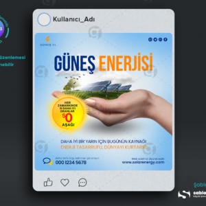 Güneş Enerjisi İçin Instagram Reklam Şablonları