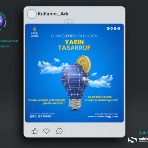 Güneş Paneli İçin Instagram Gönderi Tasarım Şablonları