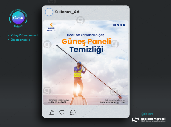 Güneş Paneli İçin Instagram Reklam Tasarımları