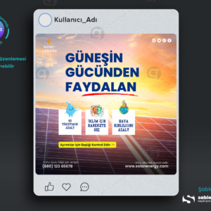 Güneş Paneli Reklam Gönderisi İçin Dijital Pazarlama Şablonları