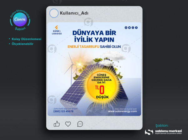 Güneş Paneli Reklamcılığı İçin Çekici Grafik Tasarımları