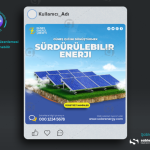 Instagram İçin Güneş Paneli Sosyal Medya Şablonları