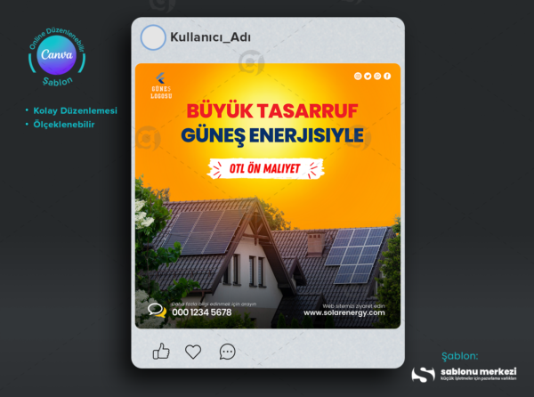 Instagram’da Güneş Paneli Reklamları İçin Özel Grafik Tasarımlar