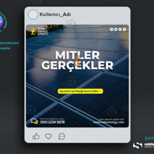 Fotovoltaik Sosyal Medya Gönderileri için Kreatif Tasarım Paketi