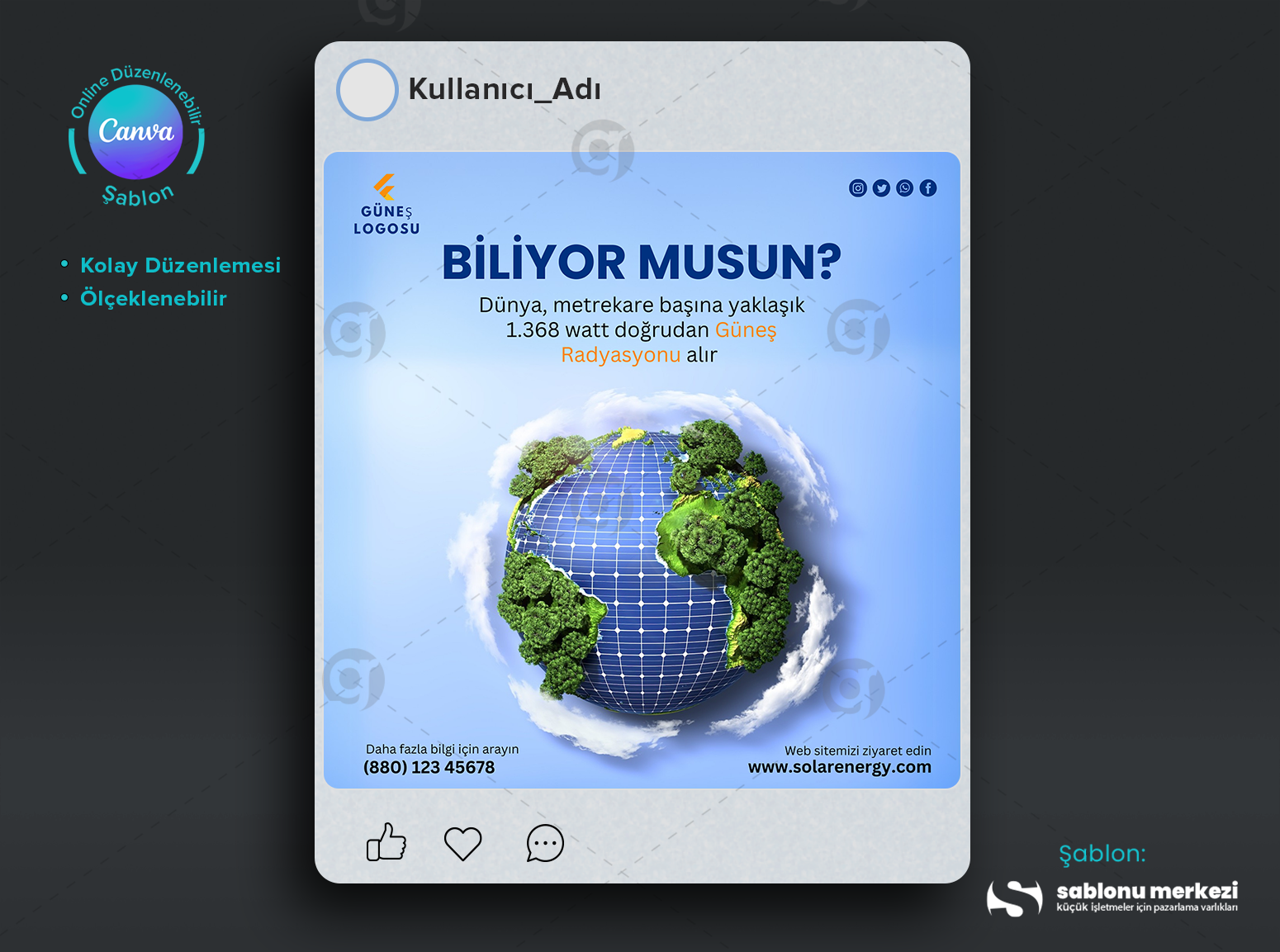 Gunes Enerjisi Instagram Gonderi Sablonlari Icin Ozel Paket.png